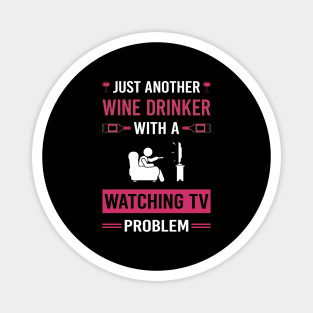 Wine Drinker Watching TV Magnet